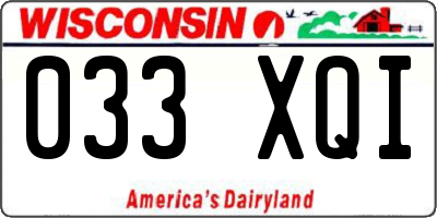 WI license plate 033XQI
