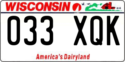WI license plate 033XQK