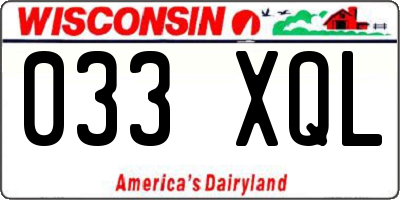WI license plate 033XQL