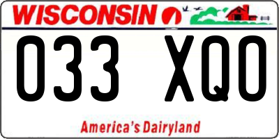 WI license plate 033XQO