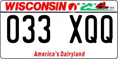 WI license plate 033XQQ