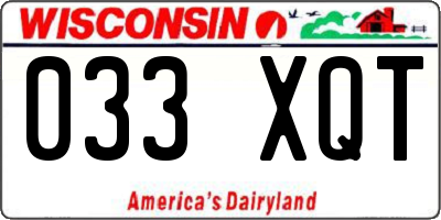 WI license plate 033XQT