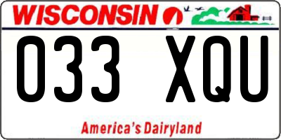 WI license plate 033XQU