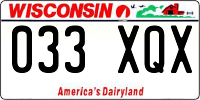 WI license plate 033XQX