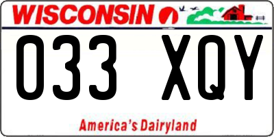 WI license plate 033XQY