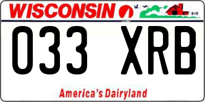 WI license plate 033XRB