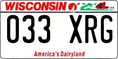 WI license plate 033XRG
