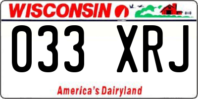 WI license plate 033XRJ