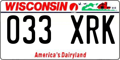 WI license plate 033XRK