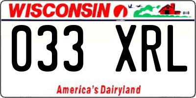 WI license plate 033XRL