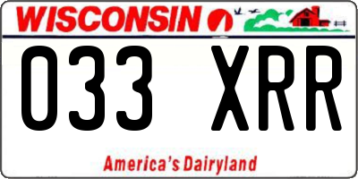 WI license plate 033XRR