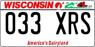 WI license plate 033XRS