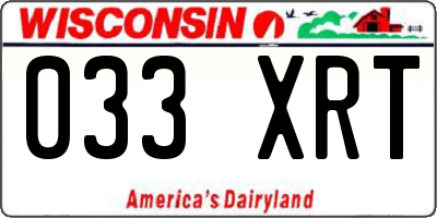 WI license plate 033XRT
