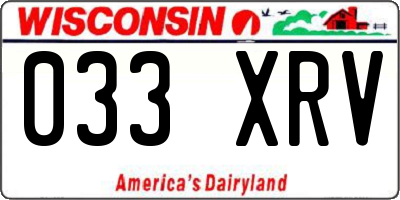 WI license plate 033XRV