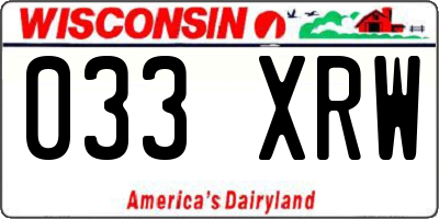 WI license plate 033XRW
