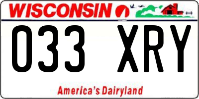 WI license plate 033XRY