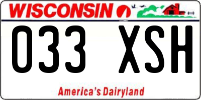 WI license plate 033XSH