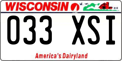 WI license plate 033XSI