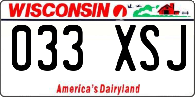 WI license plate 033XSJ