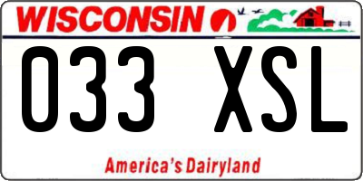 WI license plate 033XSL