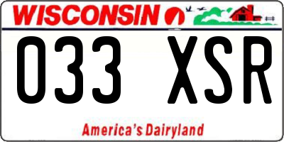 WI license plate 033XSR