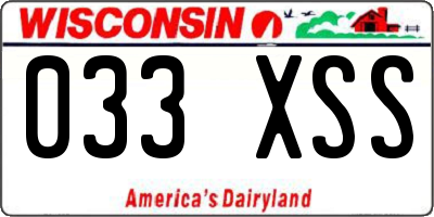 WI license plate 033XSS