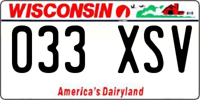 WI license plate 033XSV