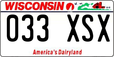 WI license plate 033XSX