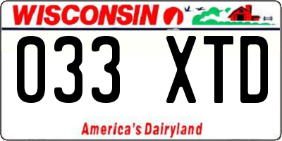 WI license plate 033XTD