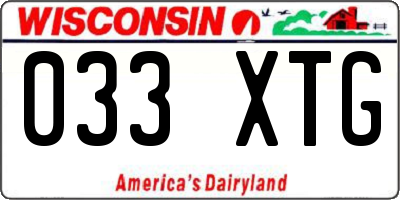 WI license plate 033XTG