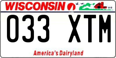 WI license plate 033XTM