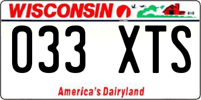 WI license plate 033XTS
