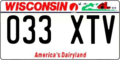 WI license plate 033XTV