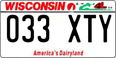 WI license plate 033XTY