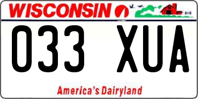 WI license plate 033XUA