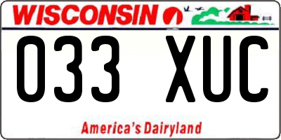 WI license plate 033XUC