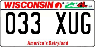 WI license plate 033XUG