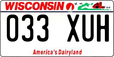 WI license plate 033XUH