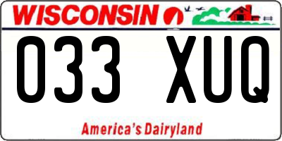 WI license plate 033XUQ