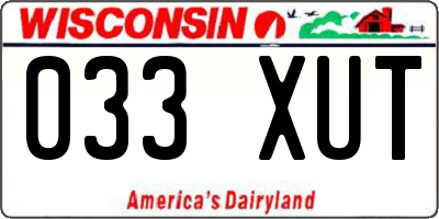 WI license plate 033XUT
