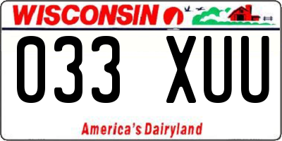 WI license plate 033XUU