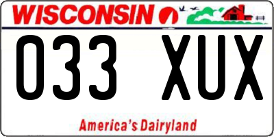 WI license plate 033XUX