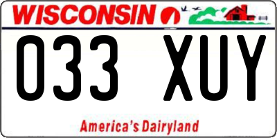WI license plate 033XUY