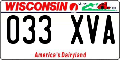 WI license plate 033XVA