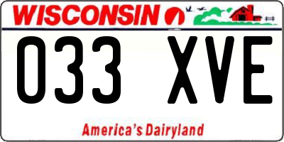 WI license plate 033XVE