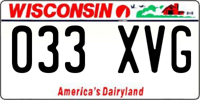 WI license plate 033XVG