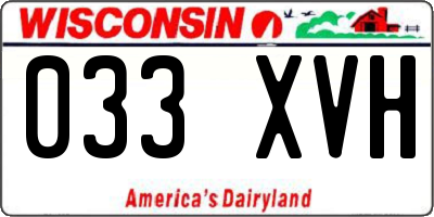 WI license plate 033XVH