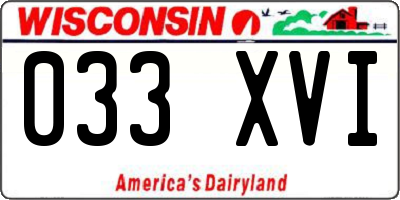 WI license plate 033XVI