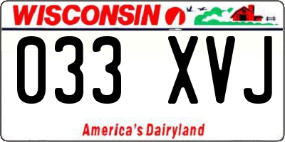 WI license plate 033XVJ
