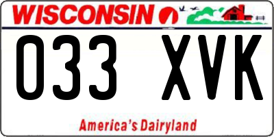 WI license plate 033XVK